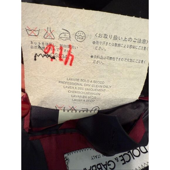 Dolce & Gabbana Men's Size US 38R Double Button Suit Coat Black Cashmere Wool - Picture 13 of 15